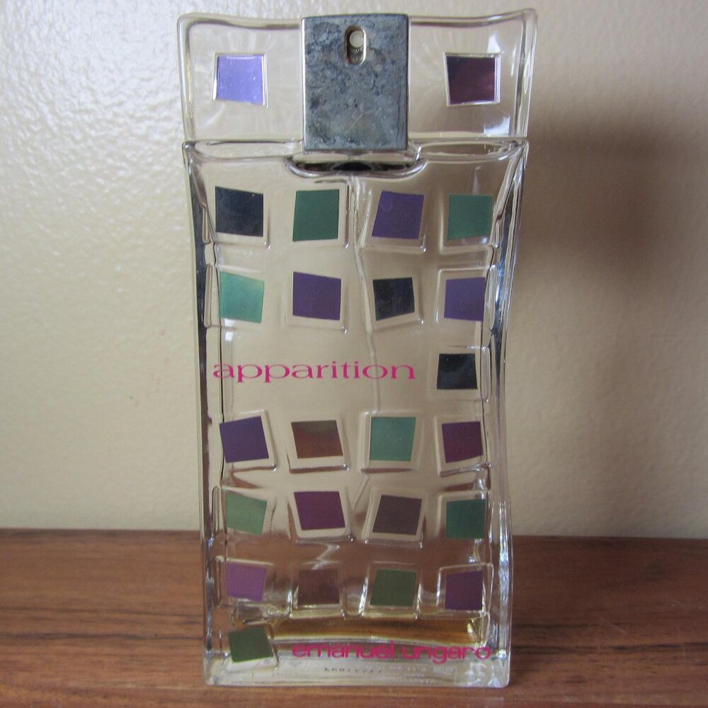 emanuel ungaro apparition 3 oz empty perfume bottle vanity décor crafting (C233)